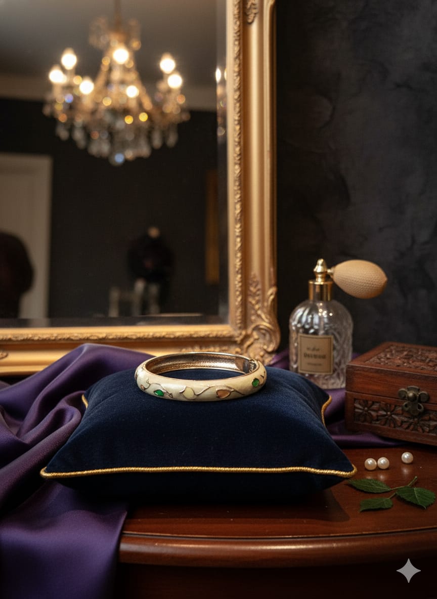 Ivory Garden Enamel Bracelet