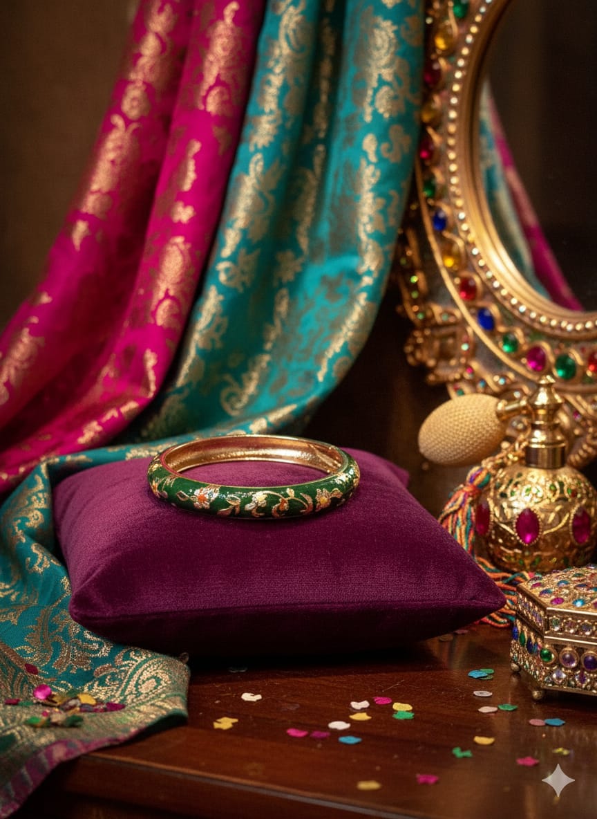 Royal Emerald Enamel Bangle