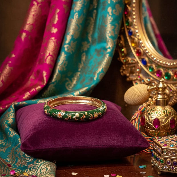 Royal Emerald Enamel Bangle