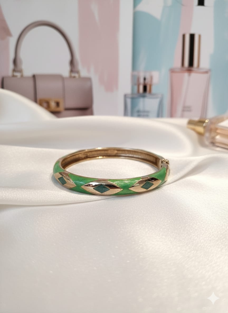 Emerald Prism Enamel Bangle