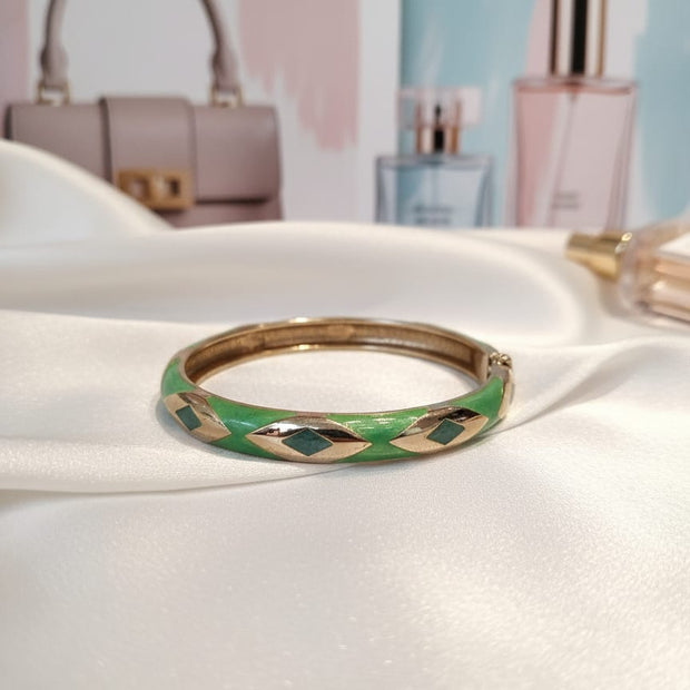 Emerald Prism Enamel Bangle