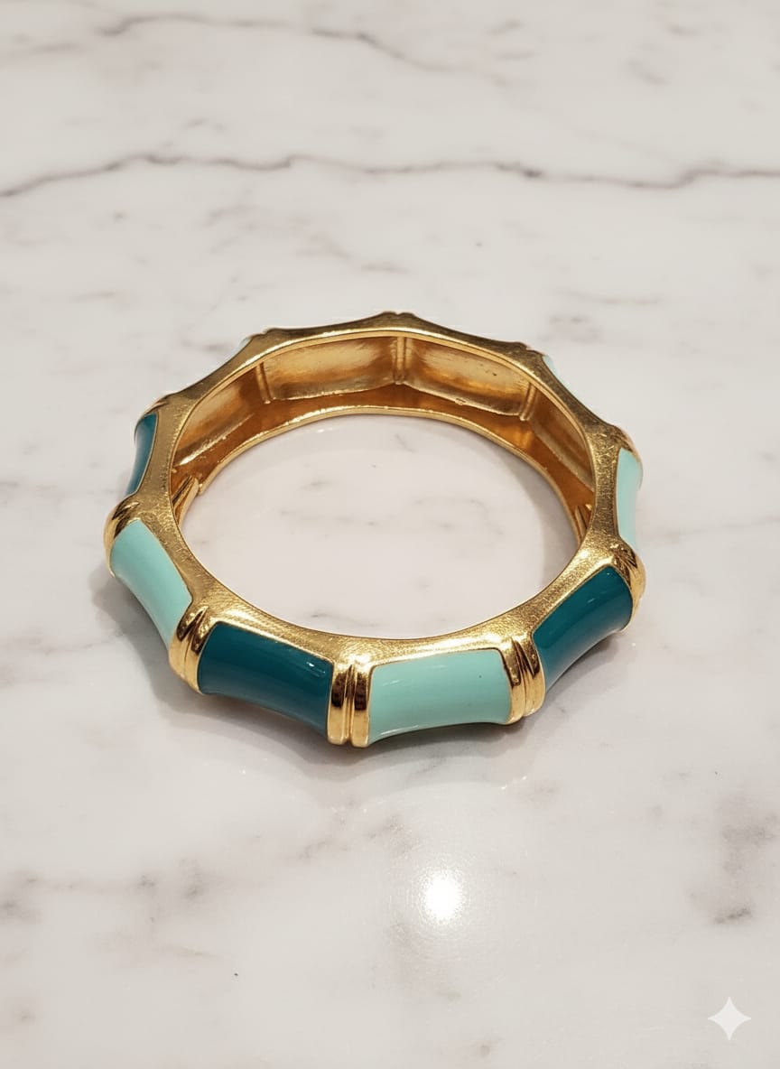 Aqua Duo Enamel Bangle Bracelet