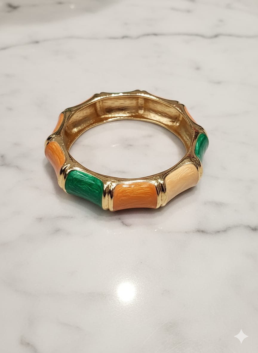 Sunrise Meadow Enamel Bangle Bracelet