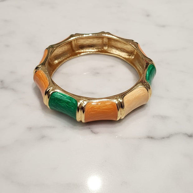 Sunrise Meadow Enamel Bangle Bracelet