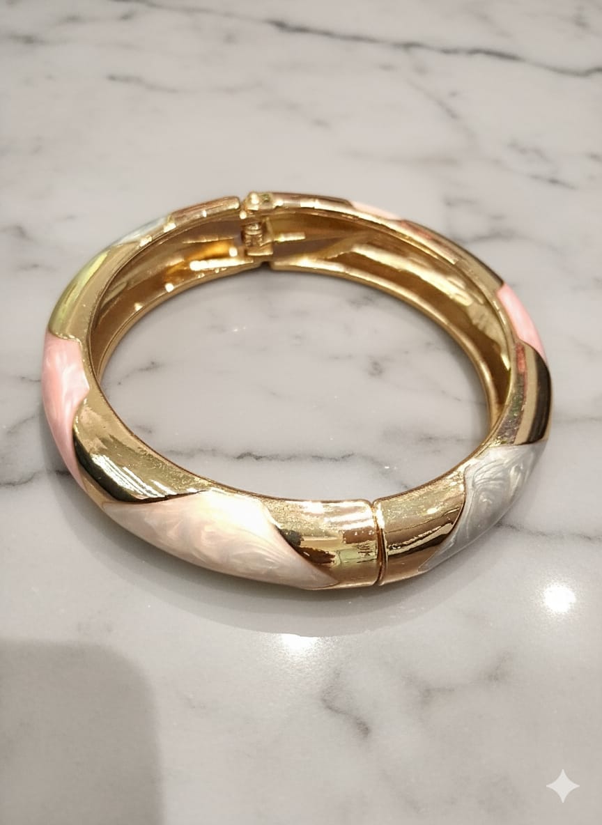 Pearl Mist Elegance Enamel Bracelet