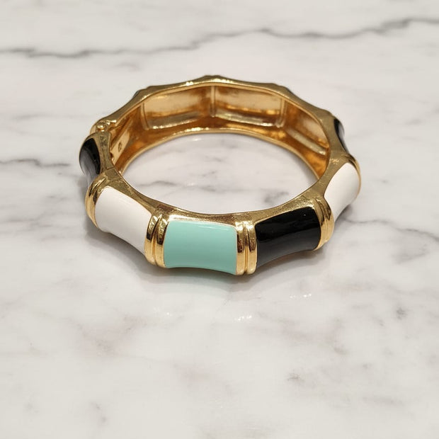 TriTone Chic Enamel Bangle Bracelet