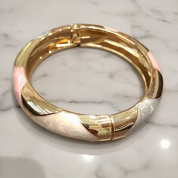 Pearl Mist Elegance Enamel Bracelet
