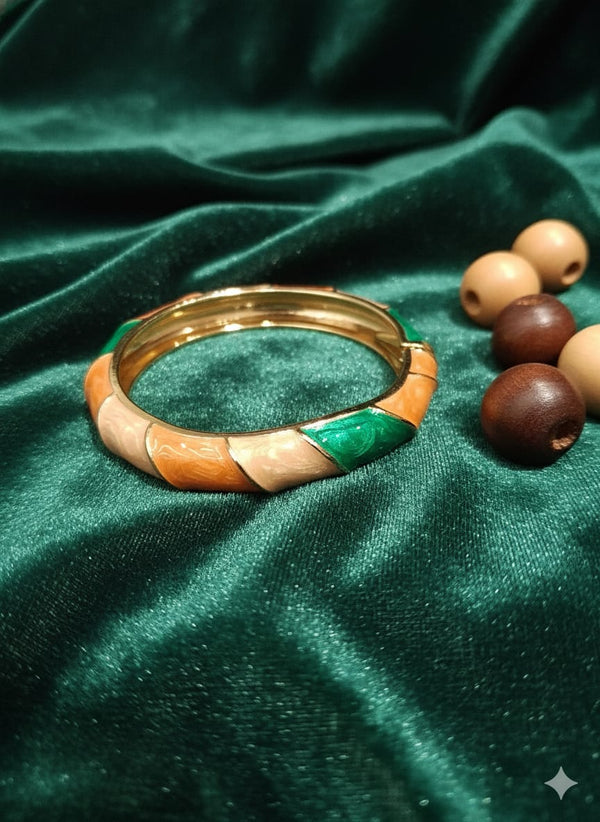Tropical Mosaic Enamel Bangle Bracelet