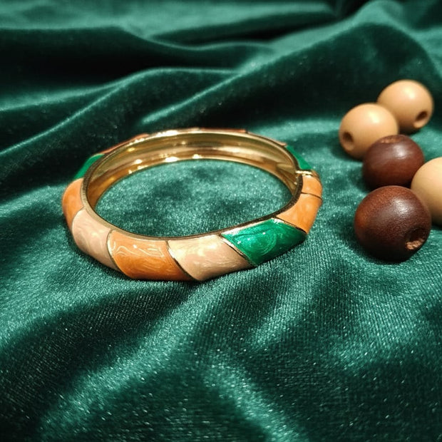 Tropical Mosaic Enamel Bangle Bracelet