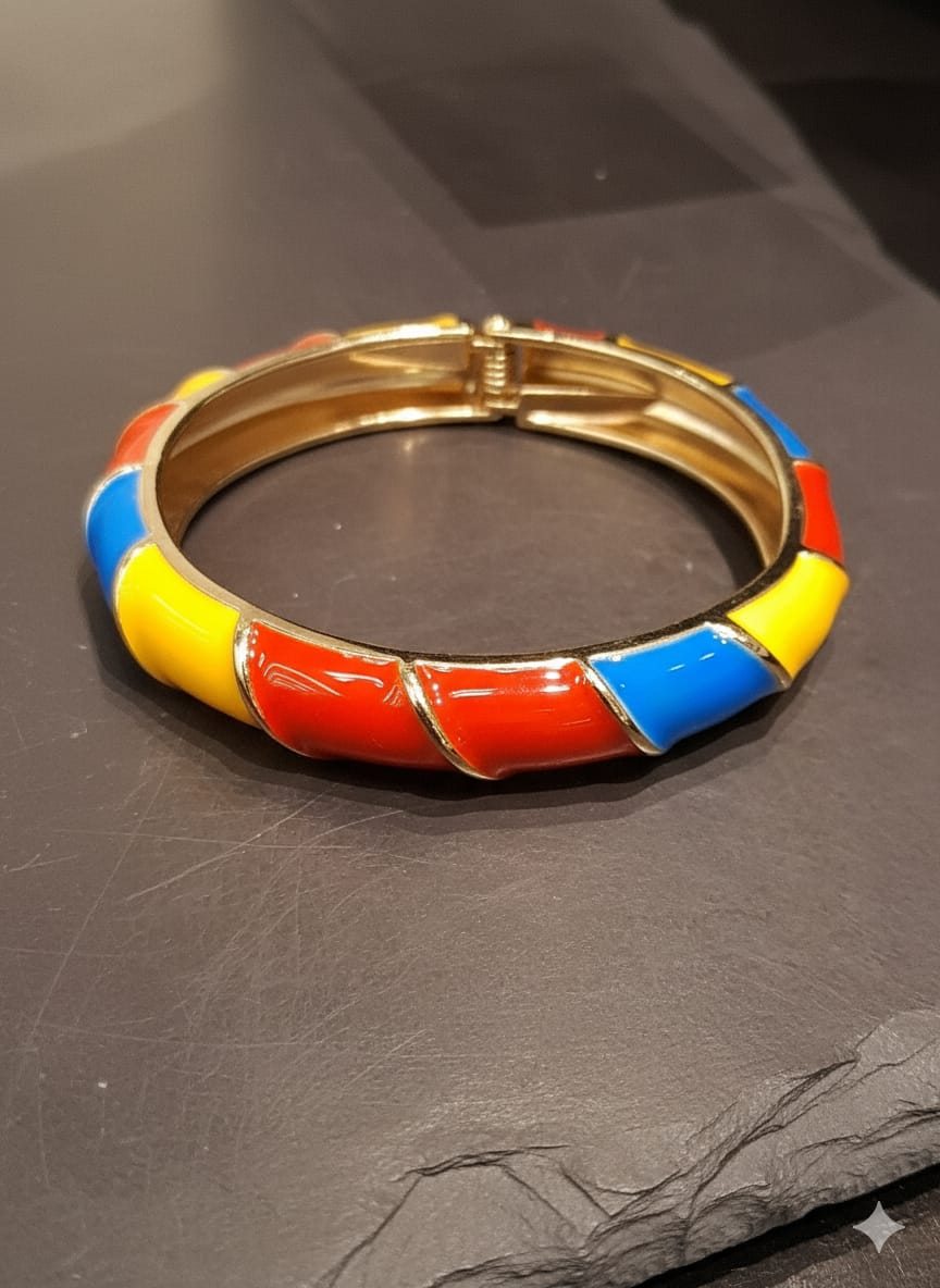 Carnival Swirl Enamel Bangle Bracelet