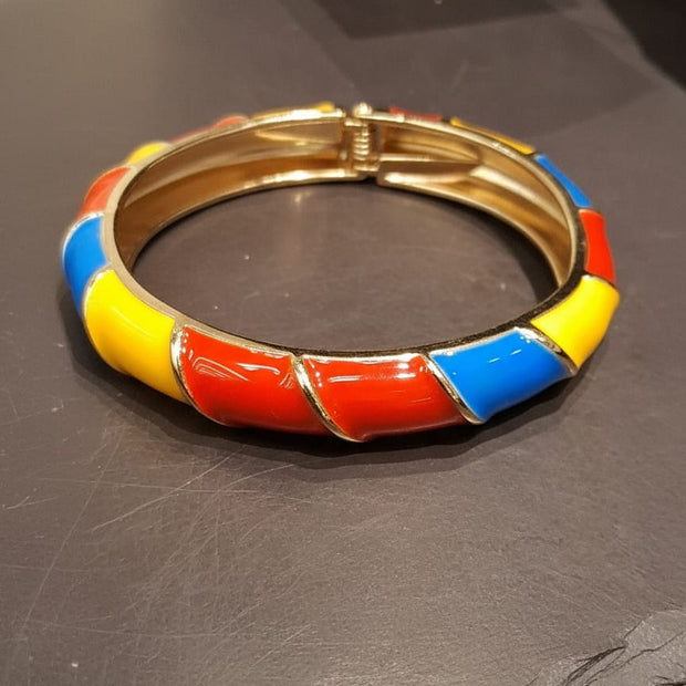 Carnival Swirl Enamel Bangle Bracelet