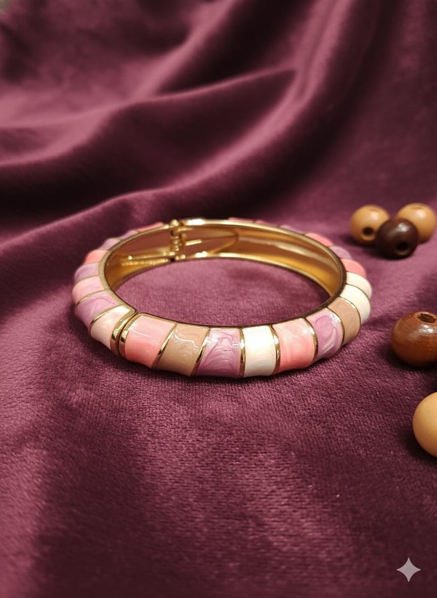 Blush Harmony Enamel Bangle Bracelet