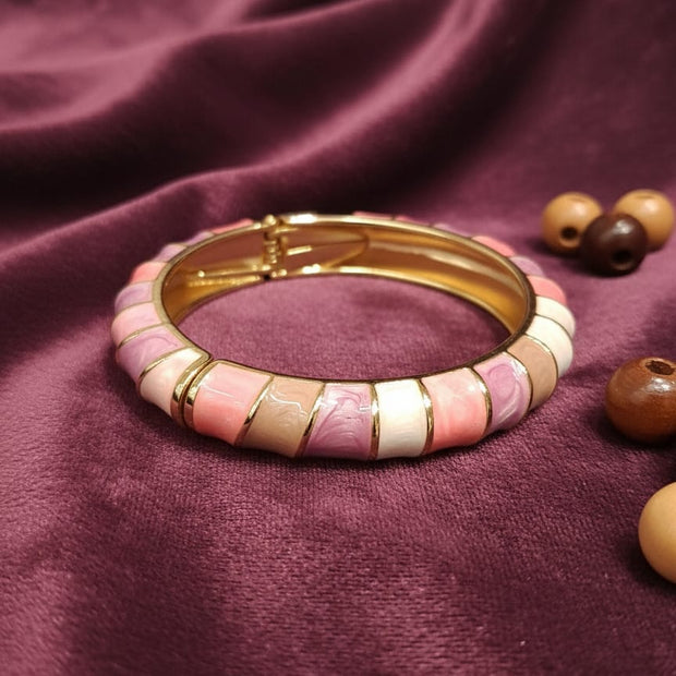 Blush Harmony Enamel Bangle Bracelet