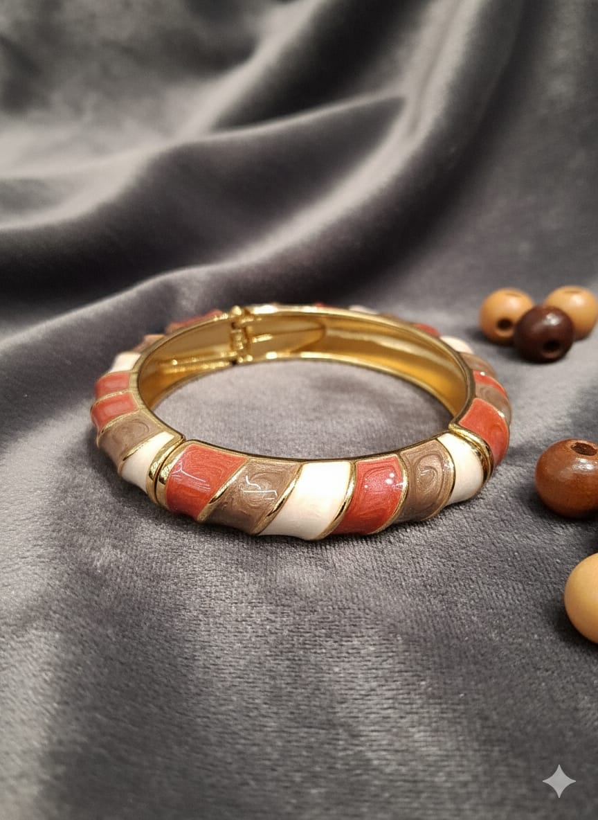Earthstone Swirl Enamel Bangle Bracelet