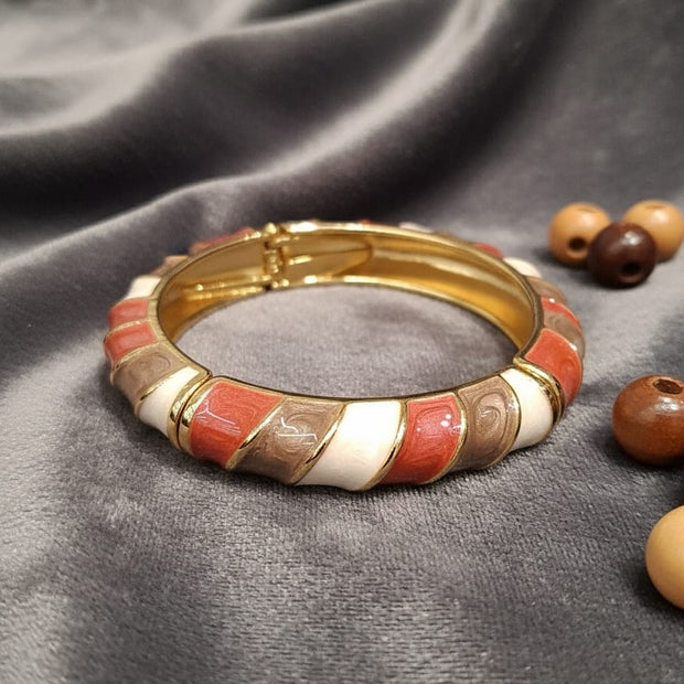 Earthstone Swirl Enamel Bangle Bracelet