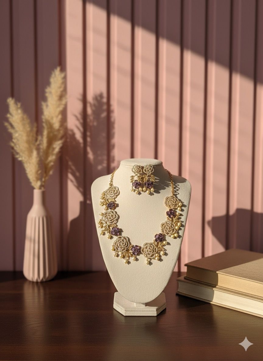 Royal Bloom Gold-Plated Necklace Set