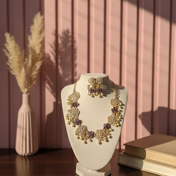 Royal Bloom Gold-Plated Necklace Set