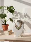 Emerald Elegance Layered Necklace Set